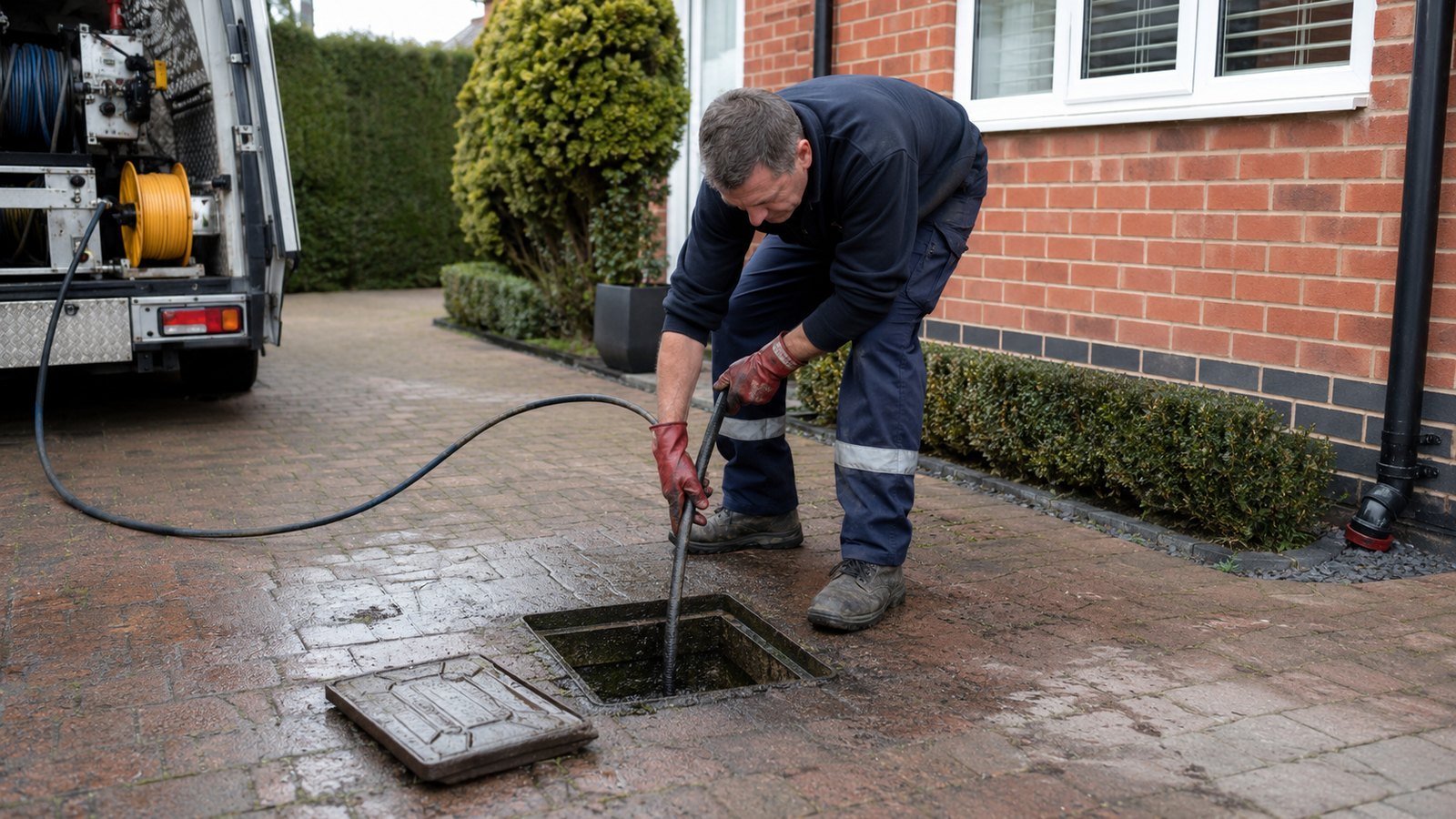 High-Pressure Drain Jetting — UK drainage example